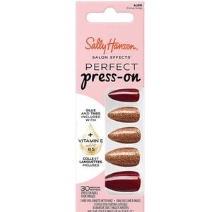 Sally Hansen Perfect Press-On Nails - Red and Gold Glitter